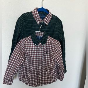 Cute set of 2t and 5 boys dress shirts.